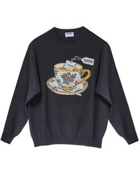 Moschino - Intarsia-Knit Tea-Cup Sweatshirt - Lyst