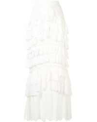 long ruffle maxi skirt