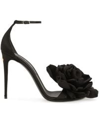 Dolce & Gabbana - Dolce & Gabbana Keira Satin Heel Sandals - Lyst