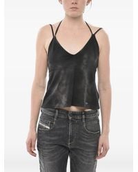 DIESEL - Faded-Effect V-Neck Top - Lyst