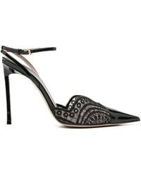 Tom Ford - Lace-Panelled Patent-Leather Pumps - Lyst