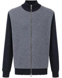 Tombolini - Herringbone-Pattern Zip-Up Cardigan - Lyst