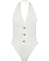 Balmain - ボタン ワンピース水着 - Lyst