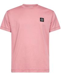 Stone Island - Logo Cotton T-Shirt - Lyst