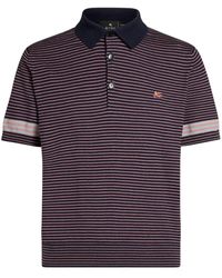 Etro - Striped Knitted Polo Shirt - Lyst