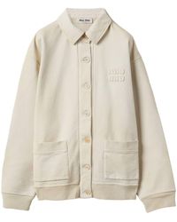 Miu Miu - Garment-Dyed Cotton Fleece Blouson Jacket - Lyst
