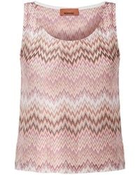Missoni - Sleeveless Viscose Top With Snake Motif - Lyst