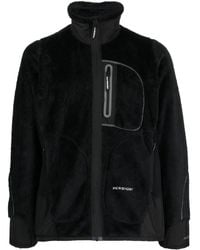 and wander - Logo-Embroidered Fleece Jacket - Lyst