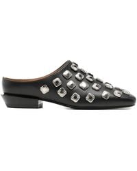 Toga - Stud-Embellished Leather Mules - Lyst