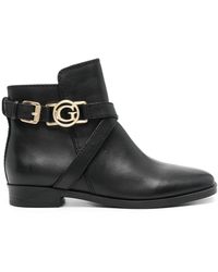 Guess USA - Floriza Logo-plaque Leather Boots - Lyst