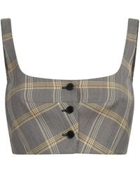 Marni - Cropped Check Print Top With Button Closure - Lyst