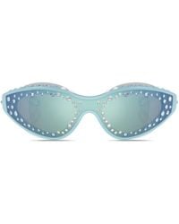 Swarovski - Crystal-embellished goggle-frame Sunglasses - Lyst