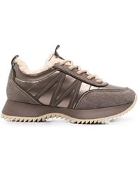 SERGIO MORETTI FIRENZE - Shearling-Trim Panelled Sneakers - Lyst