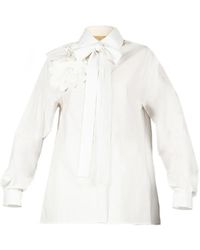 Elie Saab - Floral-Appliqué Shirt - Lyst