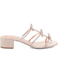Rene Caovilla - 40Mm Crystal-Embellished Ribbon-Detail Sandals - Lyst