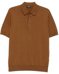 ZEGNA - Short-Sleeve Knitted Polo Shirt - Lyst