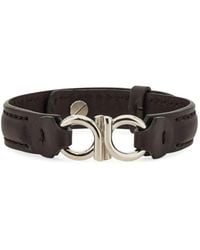 Ferragamo - Gancini Dubbele Leren Armband - Lyst