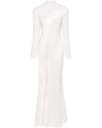 Mugler - White Tulle-insert Maxi Dress - Women's - Viscose/spandex/elastane - Lyst