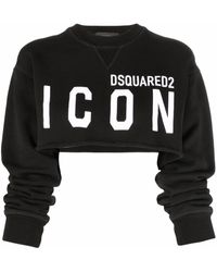 DSquared² - Cropped Logo-print Sweatshirt - Lyst