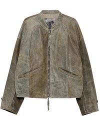 Ziggy Chen - Faded-Effect Leather Jacket - Lyst