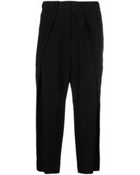 Balmain - Side Folded Crepe Cropped Trousers - Lyst