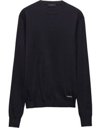 Prada - Seidenpullover mit Rundhalsausschnitt - Lyst