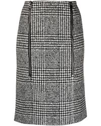 Tom Ford - Prince Of Wales Pattern Zip-up Skirt - Lyst