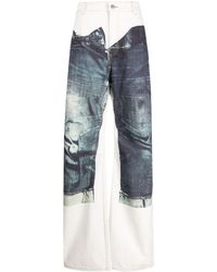 Jean Paul Gaultier - Trompe L'oleil Jeans-print Trousers - Lyst