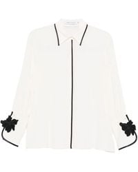 SIMONA CORSELLINI - Floral-Appliqué Blouse - Lyst