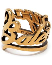 Balenciaga - Typo Antique-effect Ring - Lyst