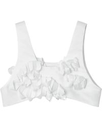 Enfold - Cell Parts Ruffled-Trim Cropped Top - Lyst