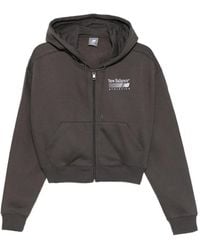 New Balance - Logo-Print Zip-Fastening Hoodie - Lyst