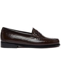 G.H. Bass & Co. - Mocassins Weejuns En Cuir À Effet Peau De Crocodile - Lyst
