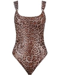 Pin-Up Stars - Leopard-Print Swimsuit - Lyst