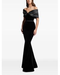 Cristallini - Bow-Detail Velvet Maxi Dress - Lyst