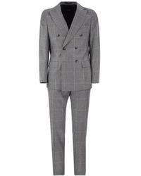 BOSS - Check-Pattern Double-Breasted Suit - Lyst