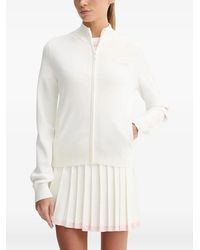 Guess - Logo-Embroidered Stripe-Detail Zip-Up Sweater - Lyst