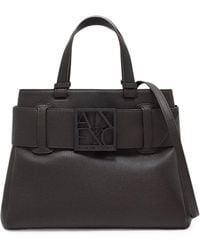 ARMANI EXCHANGE - Logo-Plaque Grained Tote Bag - Lyst