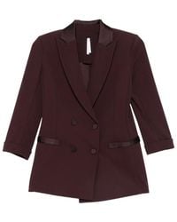 Imperial - Double-Breasted Satin-Trim Jacket - Lyst
