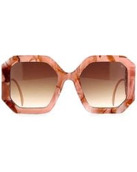 Philipp Plein - Marble-Effect Geometric-Frame Sunglasses - Lyst