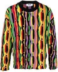 MSGM - Jacquard Cotton Jumper - Lyst