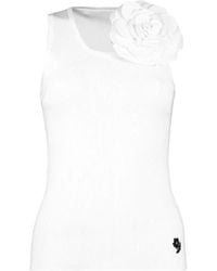BERNADETTE - Marcel Ribbed Flower-Embellished Tank Top - Lyst