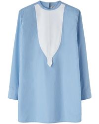 Jil Sander - Striped Cotton Blouse - Lyst