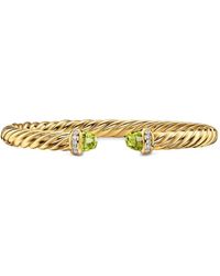 David Yurman - 18K Cablespira Flex Peridot And Diamond Bracelet - Lyst