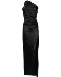 Michelle Mason - Robe longue froncée en soie à design asymétrique à une épaule - Lyst
