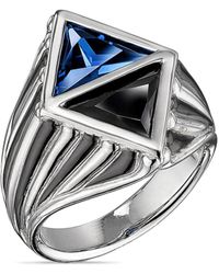 Anabela Chan - 18k White Gold Signet Sapphire Diamond Ring - Lyst