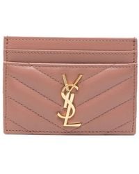 Saint Laurent - Cassandra Leren Pasjeshouder - Lyst