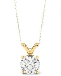 Diamond Essentials - Lab-Grown Diamond Solitaire Necklace - Lyst