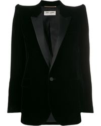 Saint Laurent exaggerated-shoulder Blazer - Black