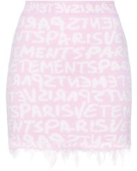 Vetements - Monogram-jacquard Merino Miniskirt - Lyst